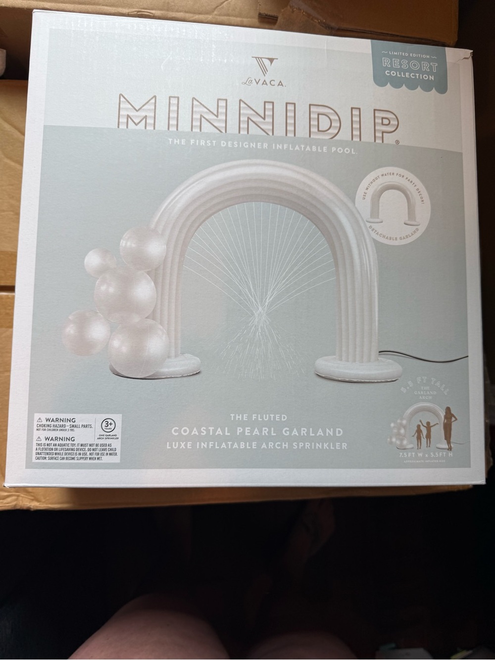 MINNIDIP Coastal Pearl Garland Inflatable Arch Sprinkler - Pearl White